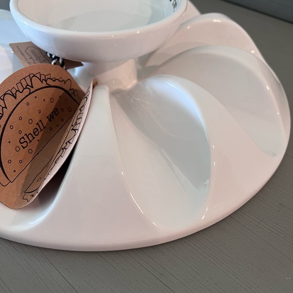 Mud Pie White Taco Shell Platter - Picture 3 of 8